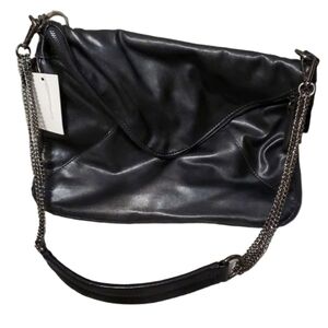 MG black purse envelope expandable chain shoulder bag purse has flaws Flaking